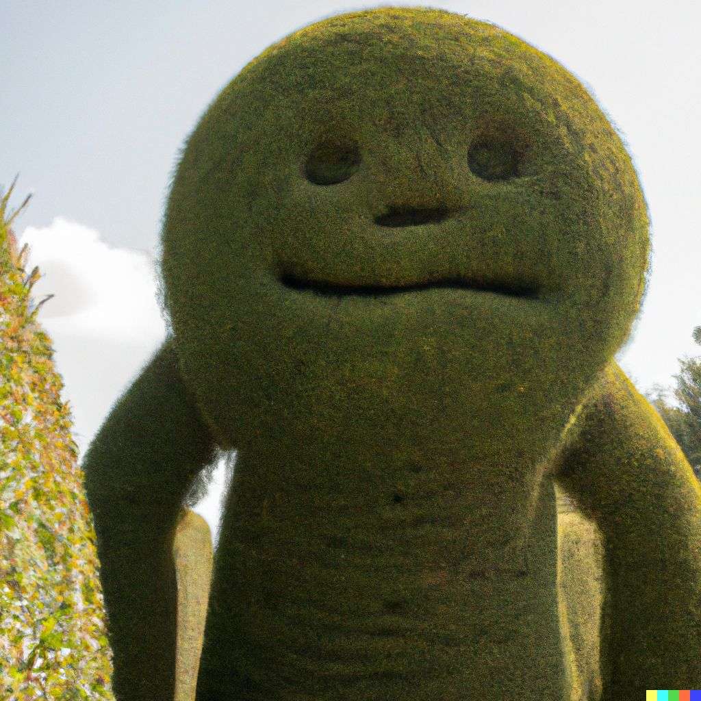 topiary in the shape of a representation of anxiety